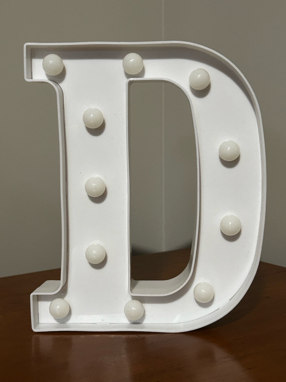 Marquee Letter “D” with lights